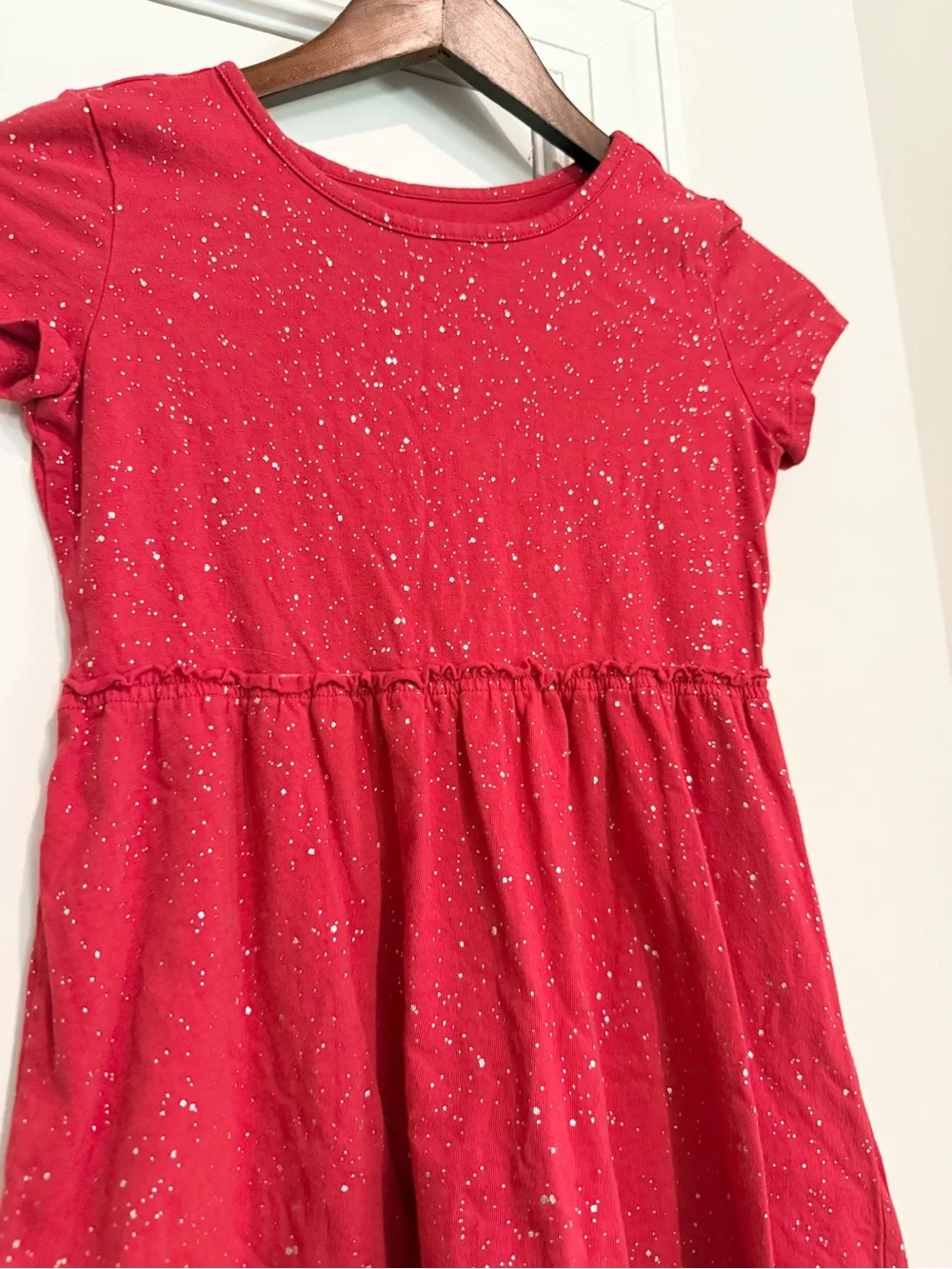 NWOT Old Navy Red Sparkle Short Sleeve Knit Dress